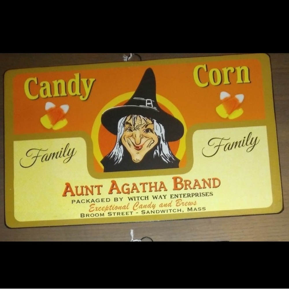 Halloween Candy Corn Metal Sign